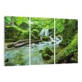 Obraz na płótnie 120x80 - Las przy rzece: potężny wodospad - las, rzeka
