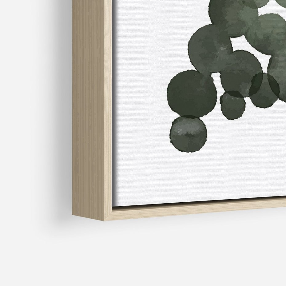 Obraz w ramie 70x100 - Grono Abstrakcji - minimalistyczny plakat, winogrona - rama drewno