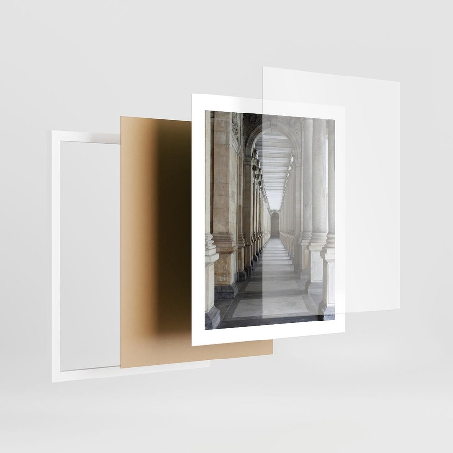 Plakat w ramie 40x50 - Uroki Kolumn - kolumny, architektura - rama biała