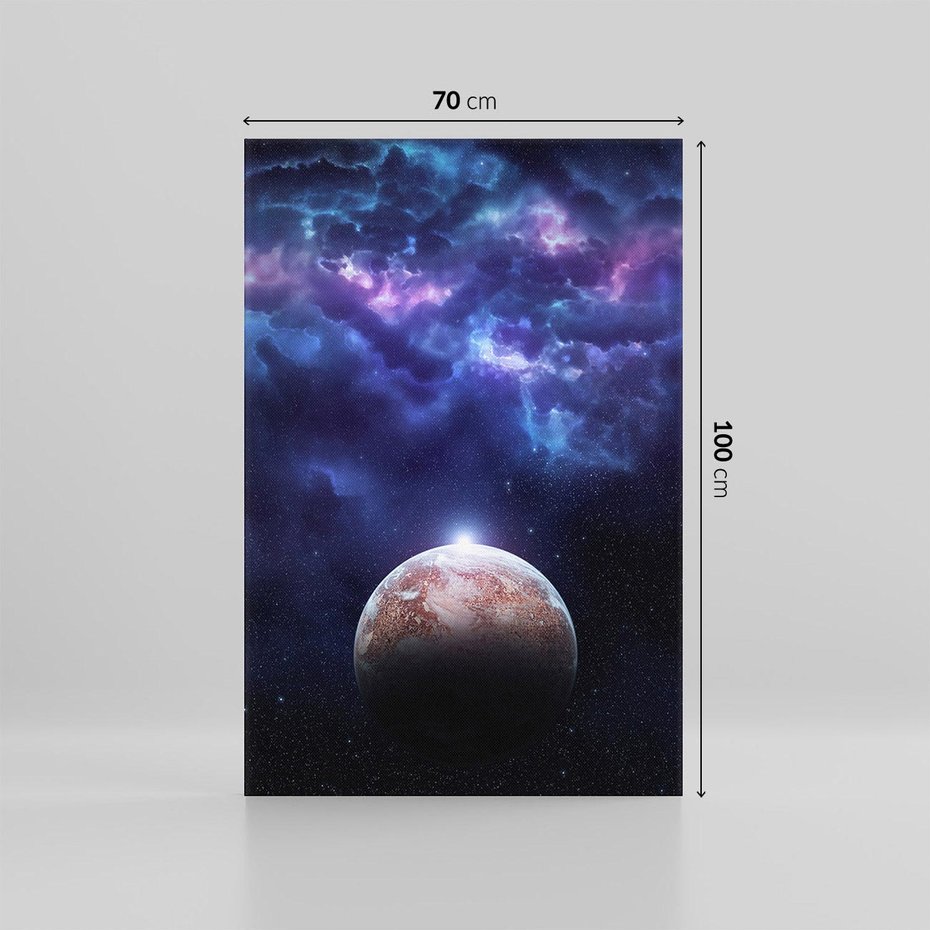 Obraz na płótnie 70x100 - Kosmos - Ziemia i Księżyc - kosmos, ziemia