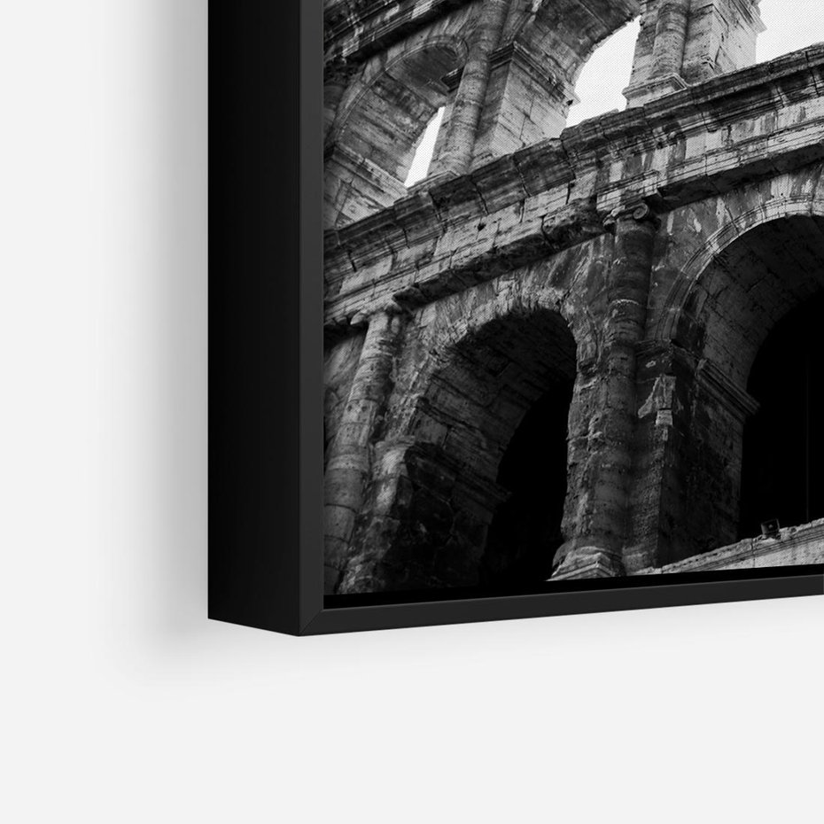 Obraz w ramie 50x50 - Koloseum w Czarnej Bieli - antyczna architektura, koloseum - rama czarna