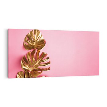 Obraz na płótnie 140x70 - Luksusowa Elegancja - złote, liście