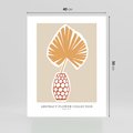 Plakat bez ramy 40x50 - Kwiatowa Kreatywność - tropikalny liść w wazonie, typografia