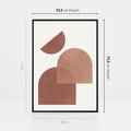 Obraz w ramie 50x70 - Harmonijne Widoki - abstrakcyjne geometryczne kształty, odcienie brązu i beżu - rama czarna