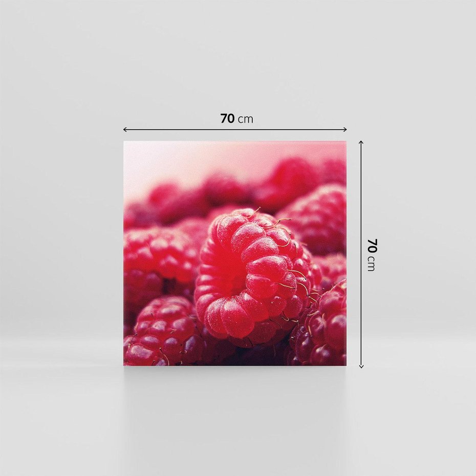 Obraz na płótnie 70x70 - Maliny Soczysta Eksplozja - maliny, owoce