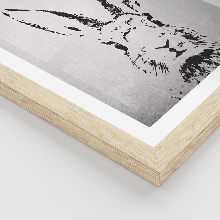 Plakat w ramie 40x50 - Szkicowany królik w grafice - szkic, królik - rama drewno