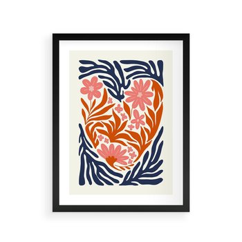 Plakat w ramie 50x70 - Kwiatami Splecione - kwiaty, nowoczesny plakat - rama czarna