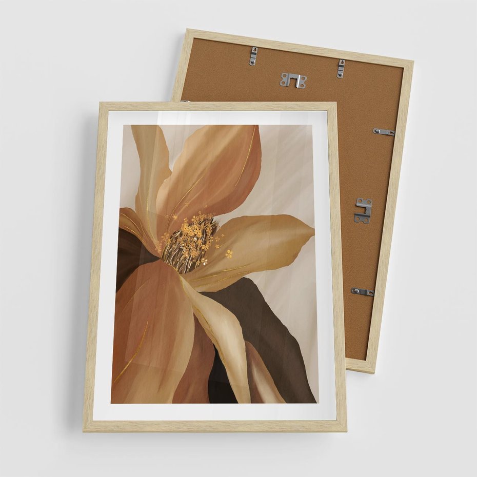 Plakat w ramie 50x70 - Wyraz Luksusu - sztuka, nowoczesna - rama drewno