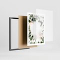 Plakat w ramie 50x70 - Róże i Zielone Liście - kompozycja kwiatowa, róże - rama czarna