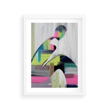 Plakat w ramie 30x40 - Impulsy Marzeń - abstrakcyjna sztuka, nowoczesny obraz - rama biała