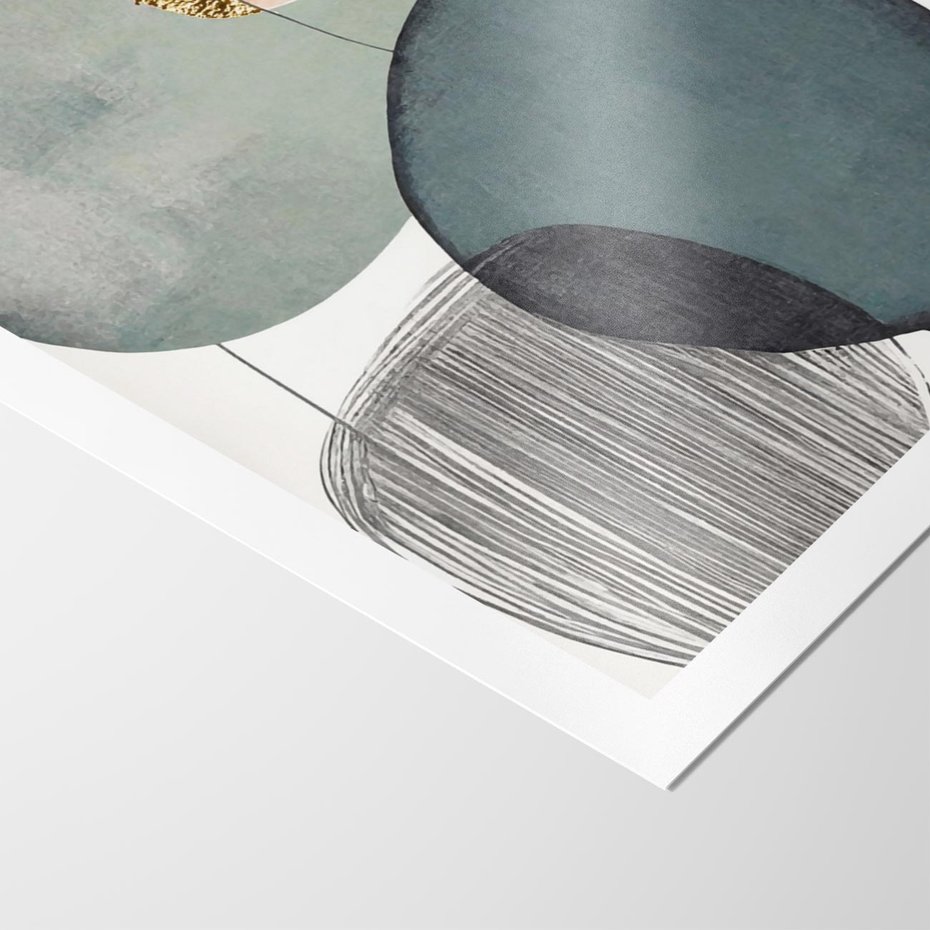 Plakat bez ramy 21x30 - Przenikające Formy Duszy - abstrakcyjny obraz, geometryczne obłe formy