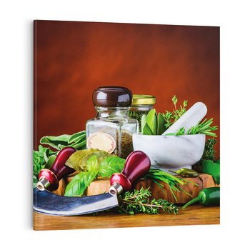 Obraz na płótnie 40x40 - Kulinarna przygoda - do kuchni, przyprawy