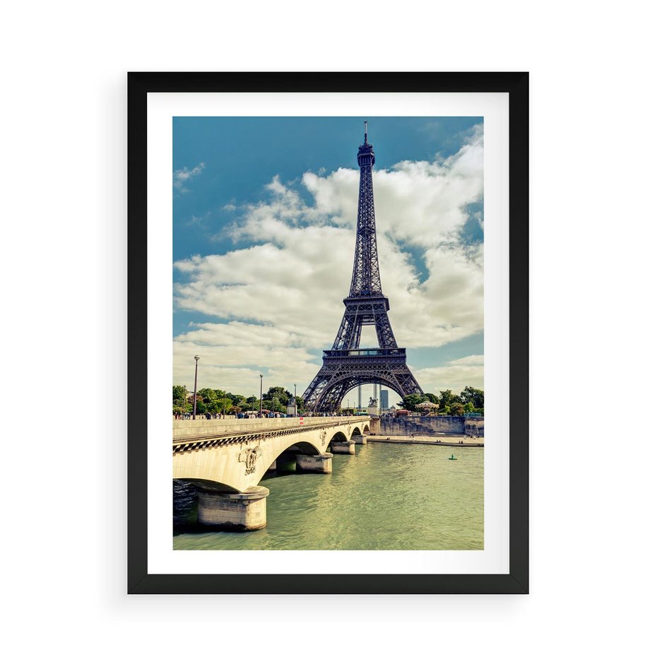 Plakat w ramie 50x70 - Wieża Eiffla - Ikona Paryża - wieża, Eiffla - rama czarna