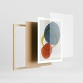 Plakat w ramie 50x70 - Modernistyczna Abstrakcja: Kolorowe Plamy - abstrakcja, modern - rama drewno