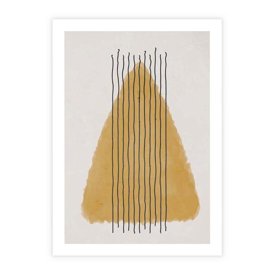 Plakat bez ramy 30x40 - Migocące Impulsy - abstrakcyjna akwarelowa plama, nieregularne kreski