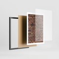 Plakat w ramie 50x70 - Mur cegieł: industrialny urok - cegły, mur - rama czarna