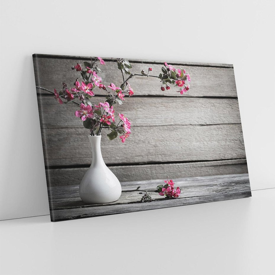 Obraz na płótnie 120x80 - Harmonia w wazonie - kwiaty, wazon