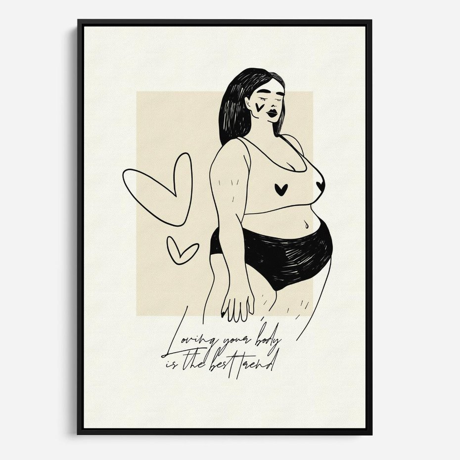 Obraz w ramie 50x70 - Moc to Ona - rysunek, sztuka nowoczesna - rama czarna