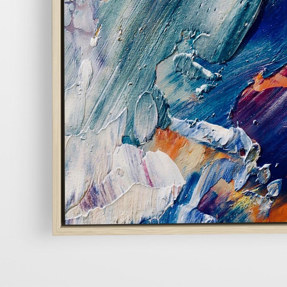 Obraz w ramie 80x80 - Rytmy ukrytych pragnień - chaos i abstrakcja, plamy koloru - rama drewno