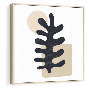 Obraz w ramie 50x50 - Opowieść Przenikających Energii - inspiracja mattise, abstrakcja - rama drewno