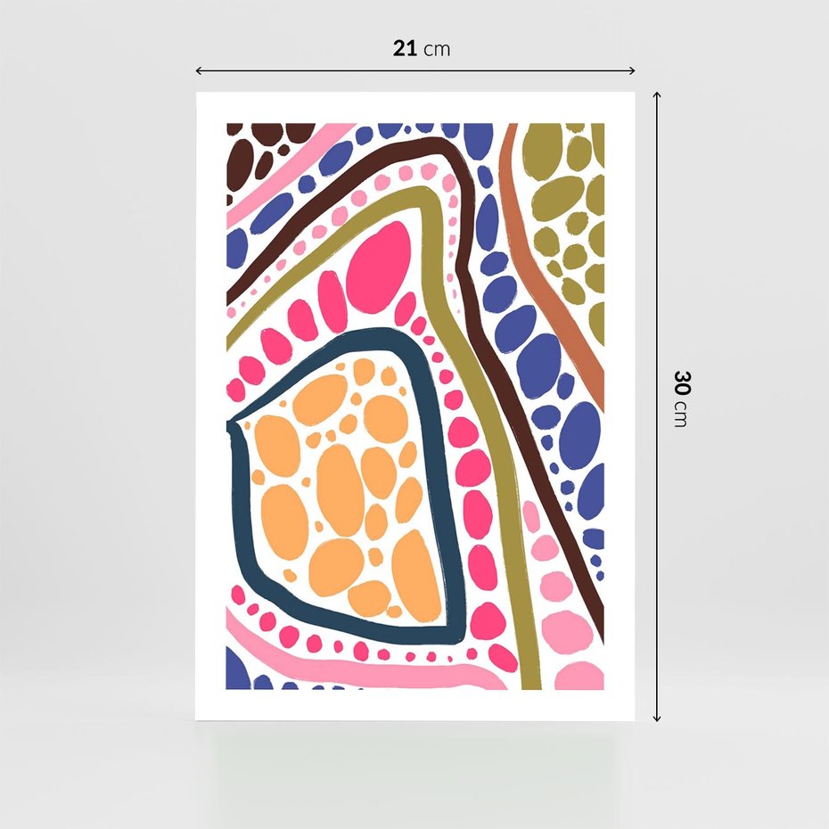 Plakat bez ramy 21x30 - Migocące Tęczowe Widzenia - kolorowe wzory, tęczowe żywe kolory