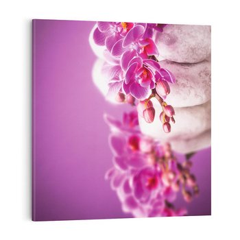 Obraz na płótnie 40x40 - Relaksująca orchidea w spa - spa, orchidea