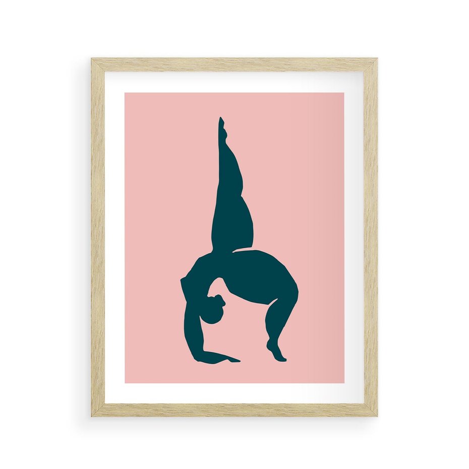 Plakat w ramie 40x50 - Zaklęte Wzory - abstrakcja, kobieca sylwetka - rama drewno