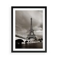Plakat w ramie 50x70 - Mgiełka Eiffla - Paryż, Eiffla - rama czarna