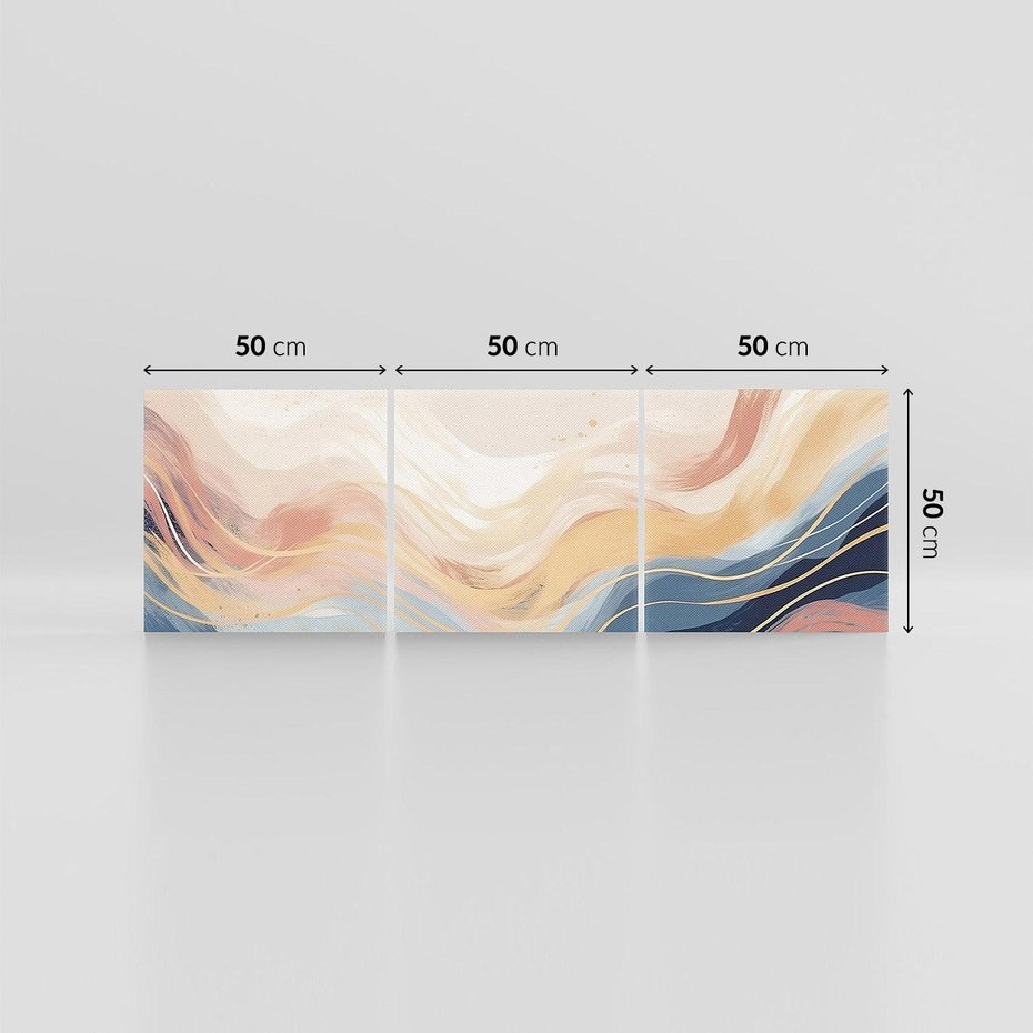 Obraz na płótnie 150x50 - Ukojenie Współczesności - abstrakcyjne fale, gładkie linie