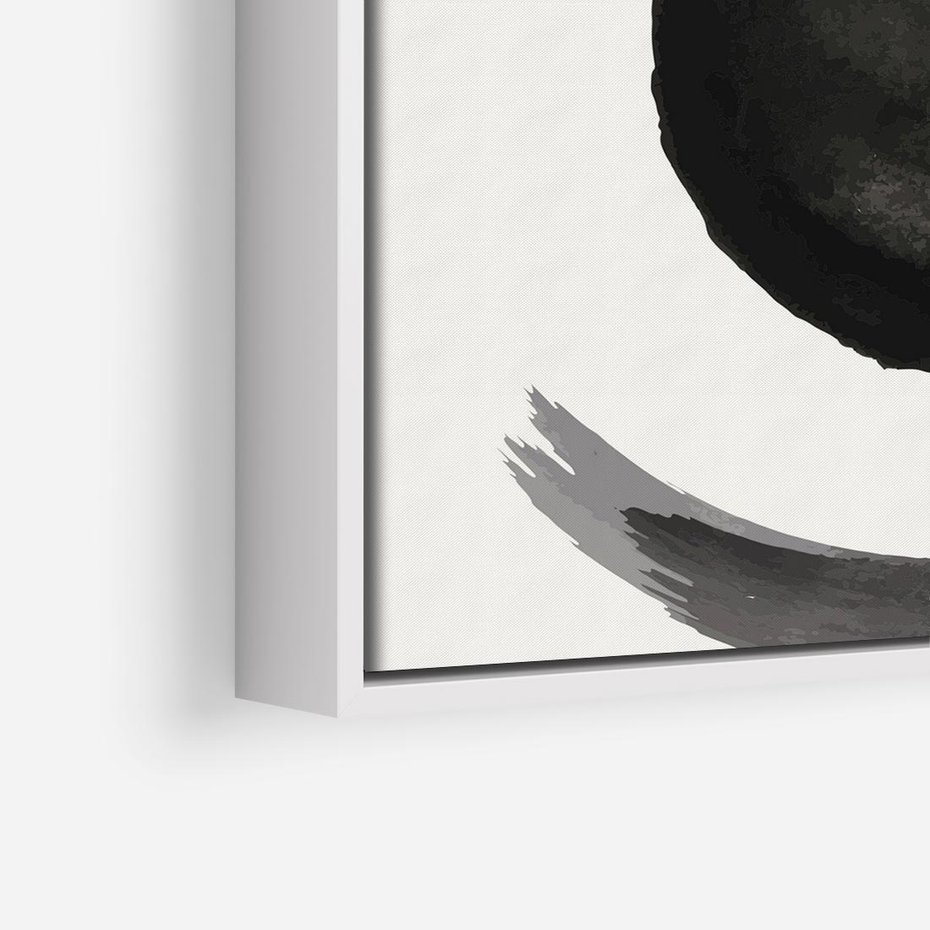 Obraz w ramie 50x50 - Bezczasowe Echo - abstrakcyjne plamy okręgi, akwarelowe - rama biała