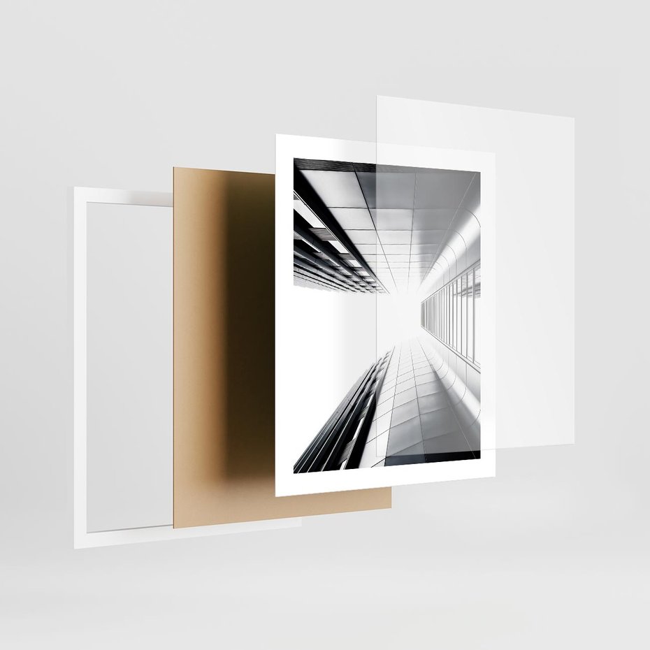 Plakat w ramie 40x50 - Architektura o Prostych Formach - architektura, proste formy - rama biała