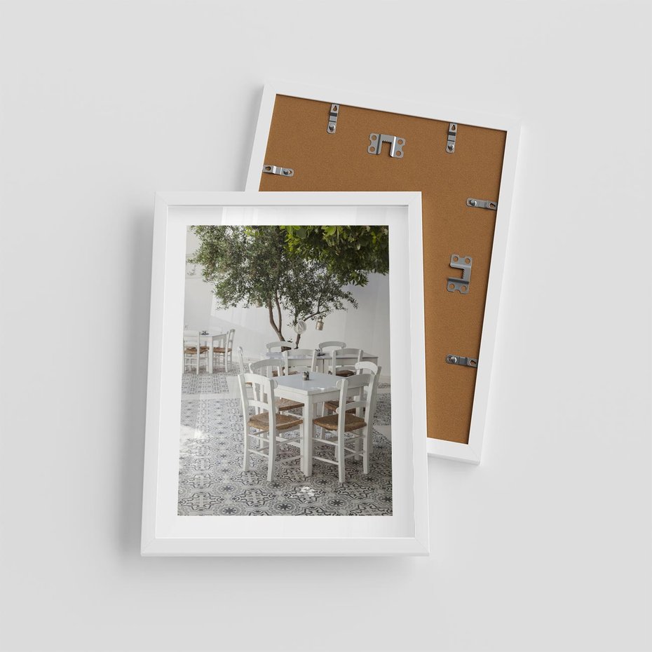 Plakat w ramie 30x40 - Włoska restauracja pełna smaków - włoska, restauracja - rama biała