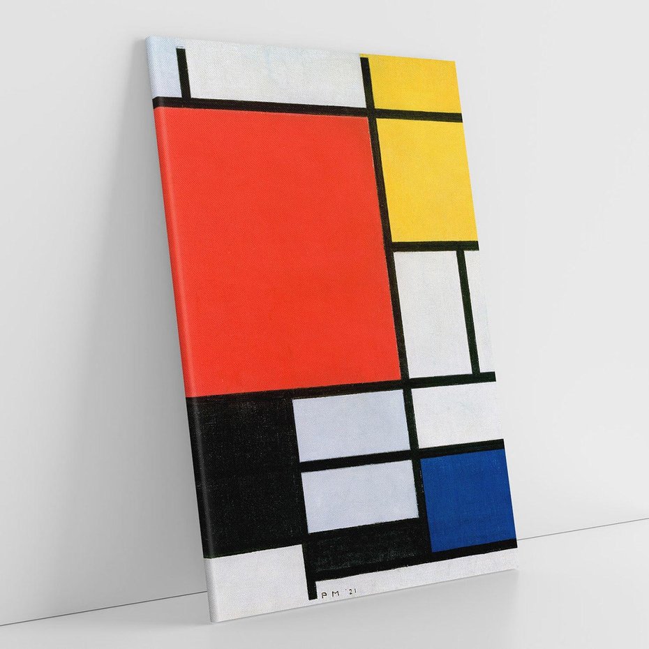 Obraz na płótnie 50x70 - "Composition with Red, Yellow, Blue, and Black" (1921), Piet Mondrian - Reprodukcja - reprodukcja, obraz na płótnie