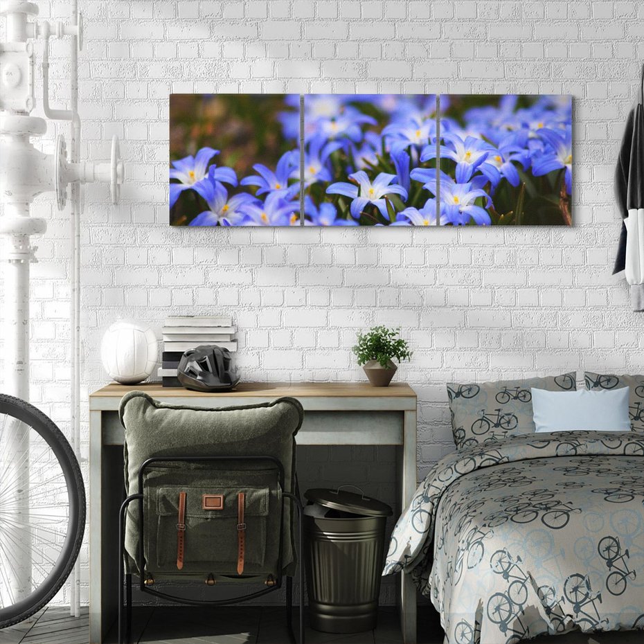 Obraz na płótnie 90x30 - Kwiatowy raj w naturze - kwiat, kwiaty