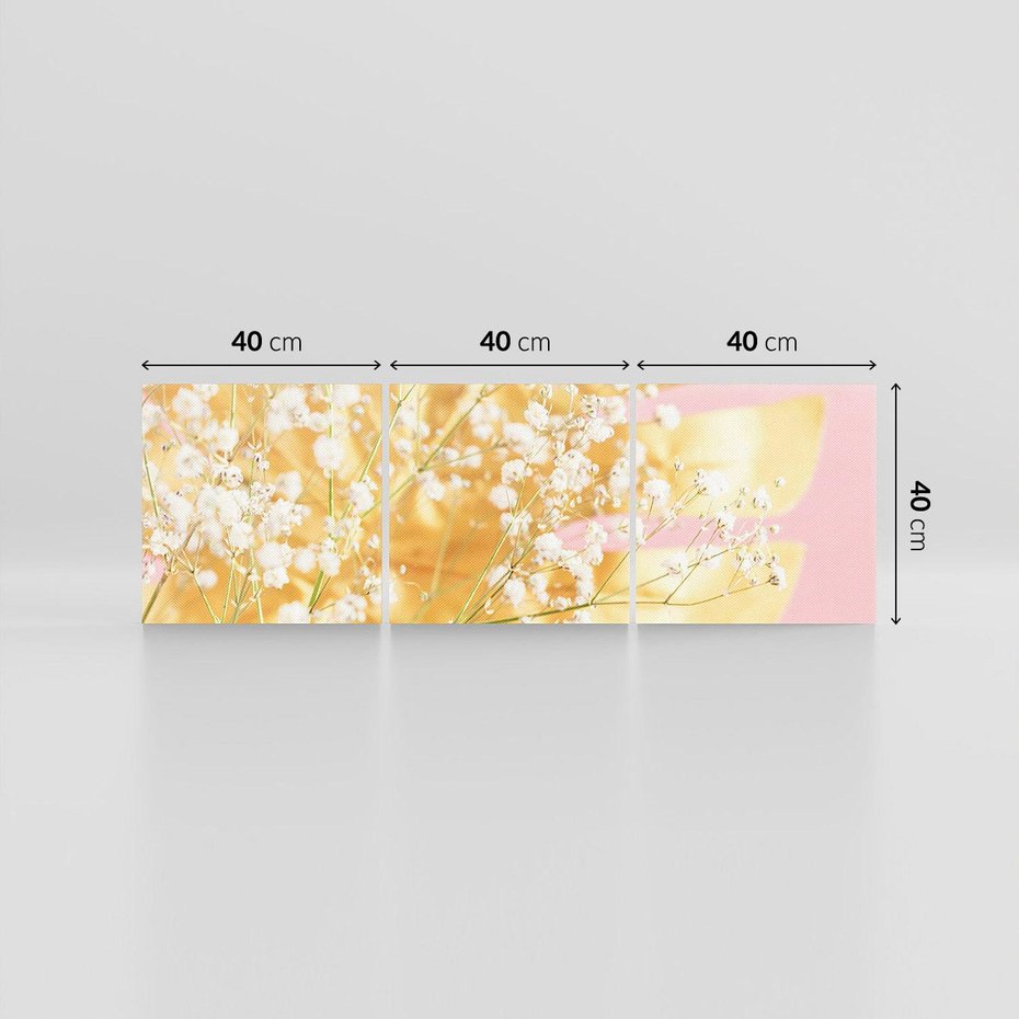 Obraz na płótnie 120x40 - : Elegancja w Złocie - złote, liście