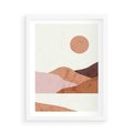Plakat w ramie 50x70 - Górskie Wzory - nowoczesna sztuka, góry - rama biała
