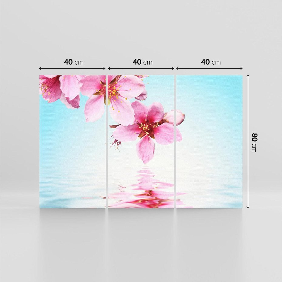 Obraz na płótnie 120x80 - Kwiatowa oaza nad wodą - kwiaty, woda