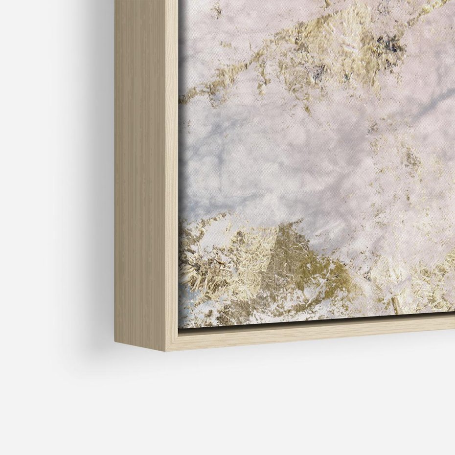 Obraz w ramie 80x80 - Luksusowa Dekoracja - marmur, złoto - rama drewno