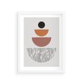 Plakat w ramie 30x40 - Półkola i Boho Akcent - geometria, półkola - rama biała