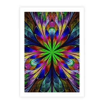 Plakat bez ramy 40x50 - Witrażowa magia na płótnie - witraż, sztuka