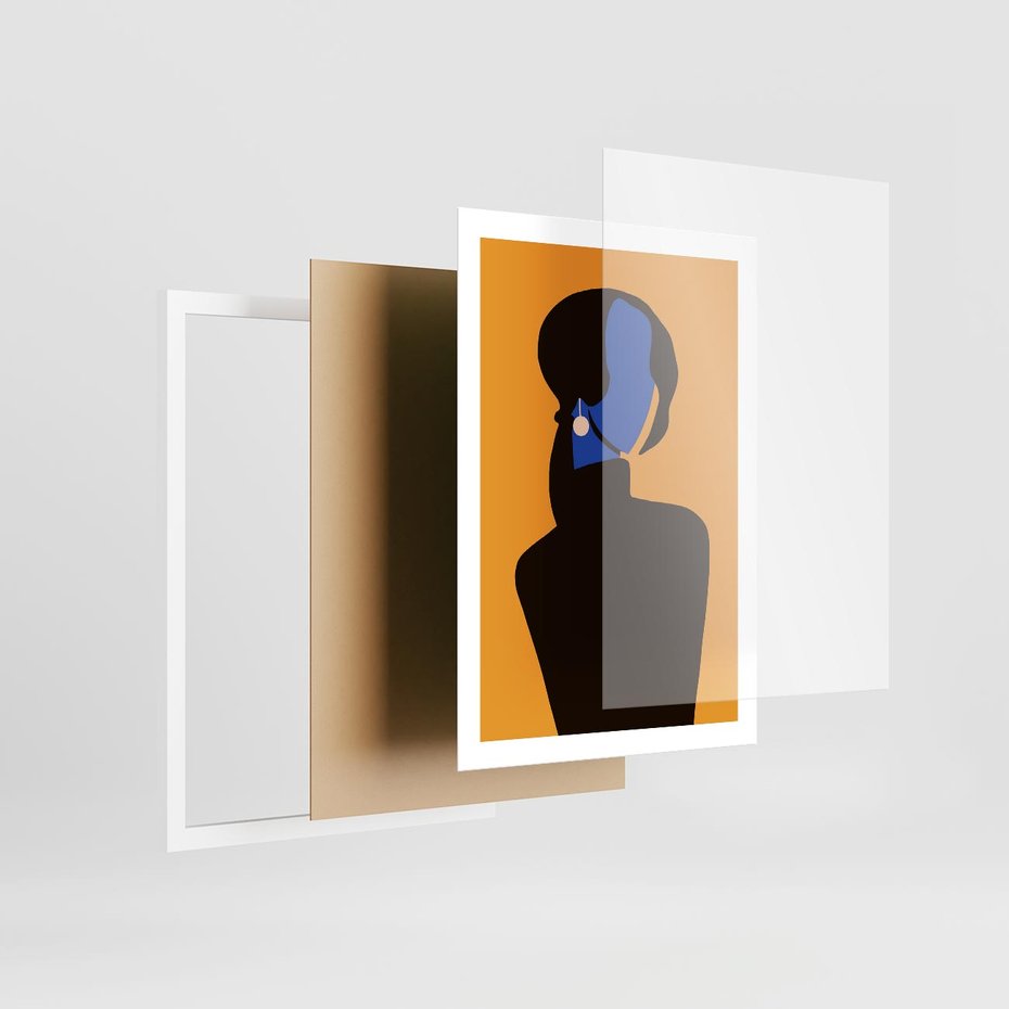 Plakat w ramie 50x70 - Transformacja Form - sztuka nowoczesna, plakat - rama biała