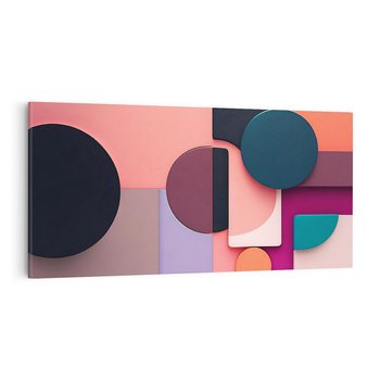 Obraz na płótnie 140x70 - Przenikanie przestrzeni czasu - abstrakcja, geometria