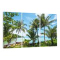 Obraz na płótnie 120x80 - Rajski wypoczynek - palmy, morze