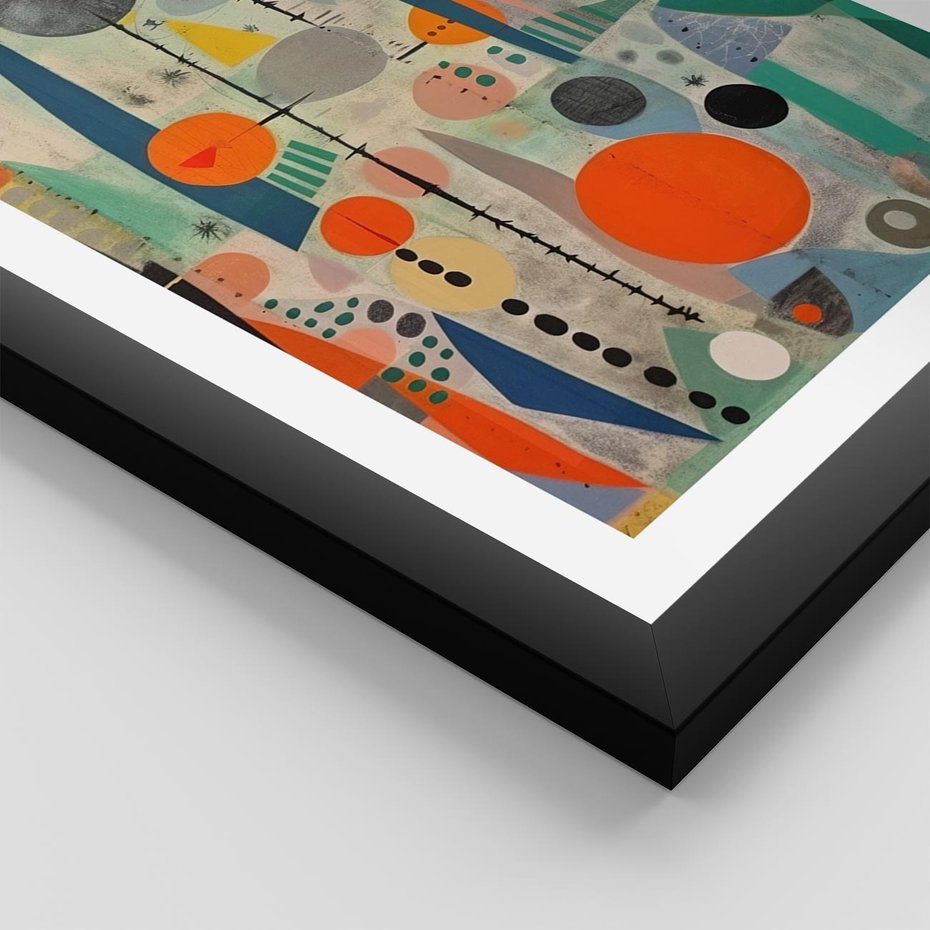 Plakat w ramie 50x70 - Wewnętrzne Zagadki Kształtów - abstrakcyjny obraz, sztuka abstrakcji - rama czarna