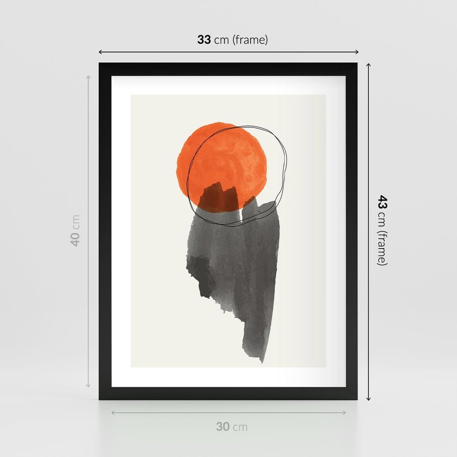 Plakat w ramie 30x40 - Księga Form - abstrakcyjne nieregularne plamy, czarny - rama czarna