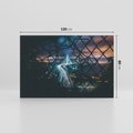 Obraz na płótnie 120x80 - Most nocą - Światła i refleksy - most, światła