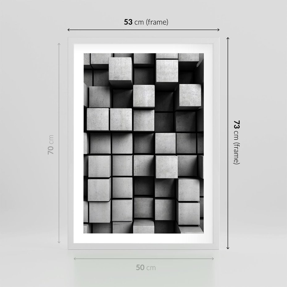 Plakat w ramie 50x70 - Geometryczne Elegancje - nowoczesny, geometryczny - rama biała