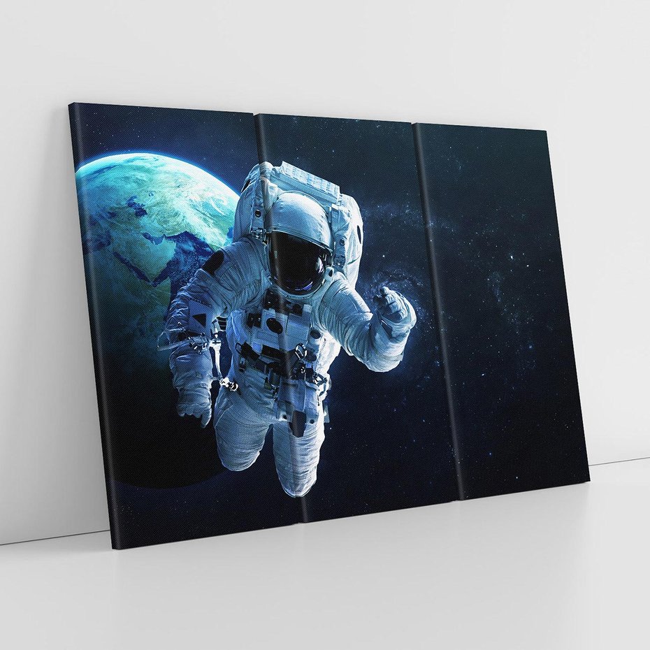 Obraz na płótnie 120x80 - kosmiczna podróż - kosmonauta, ziemia