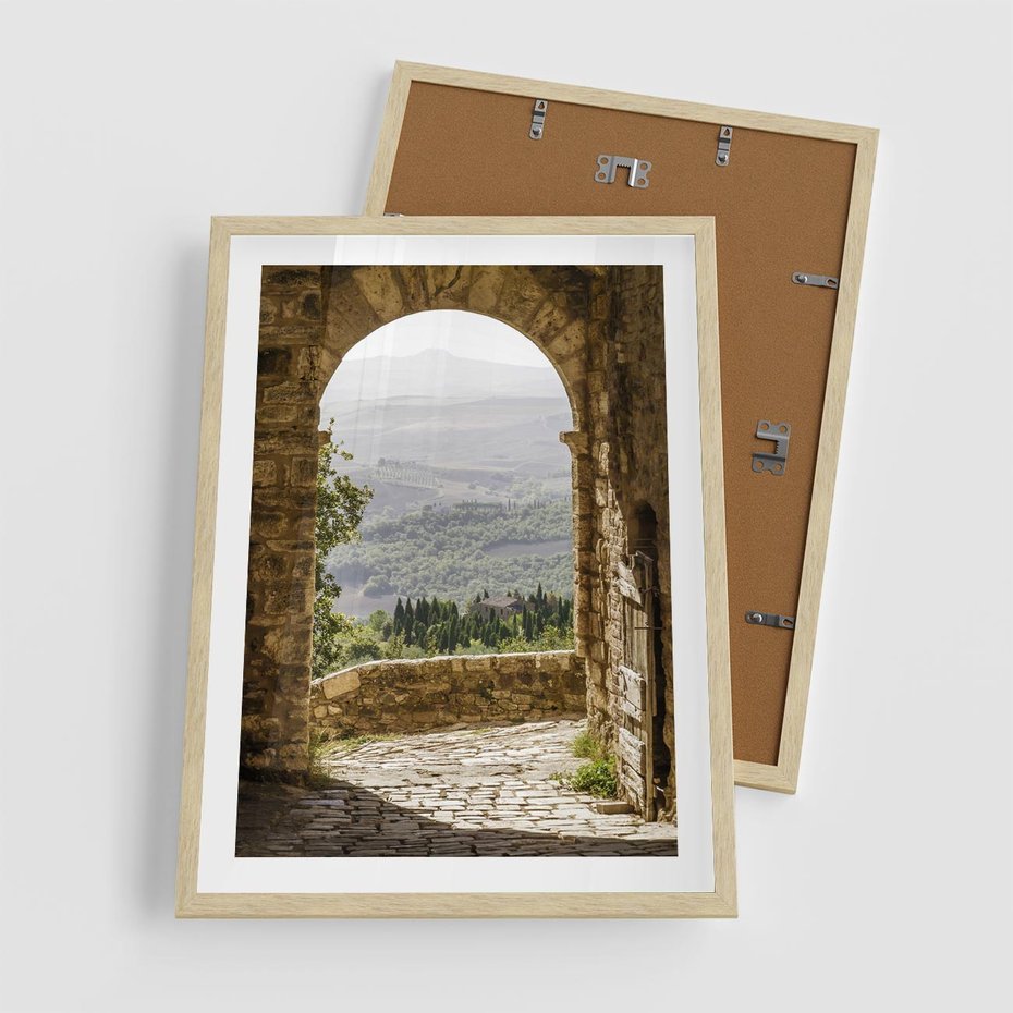 Plakat w ramie 50x70 - Słoneczne Piękno Włoch i Prowansji - Włochy, Prowansja - rama drewno