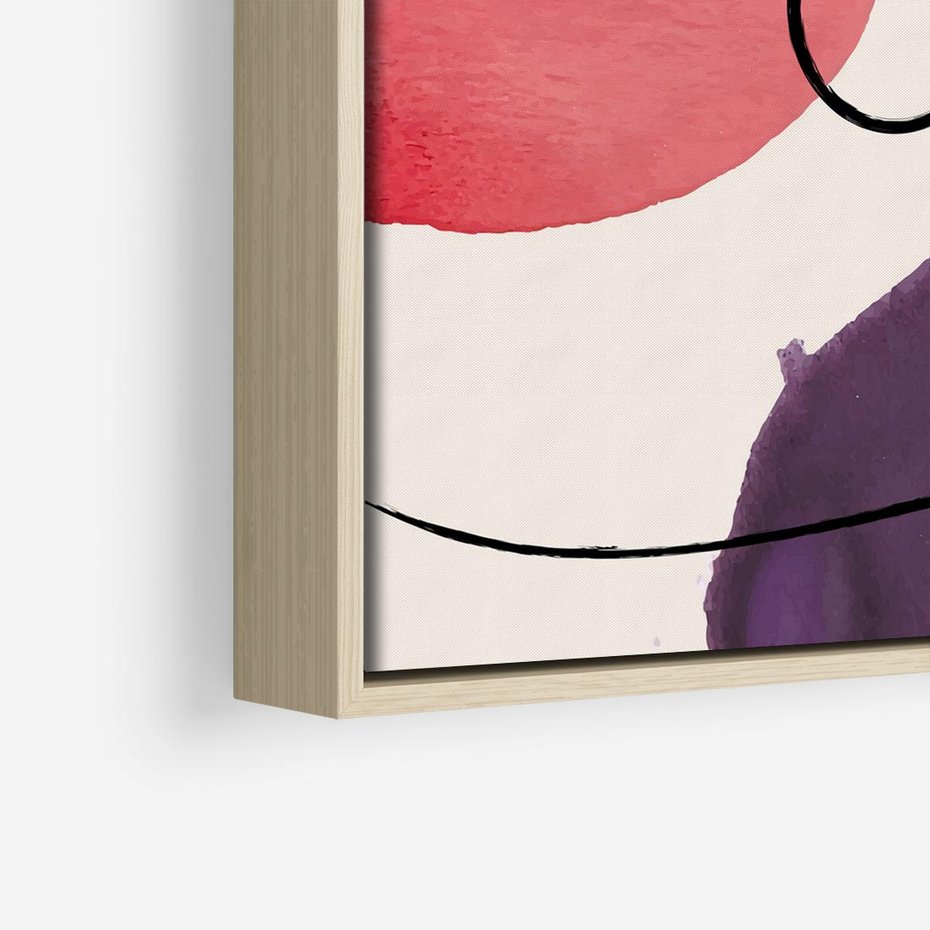 Obraz w ramie 80x80 - Migoczące Echo - abstrakcyjne akwarelowe plamy, nieregularne linie - rama drewno